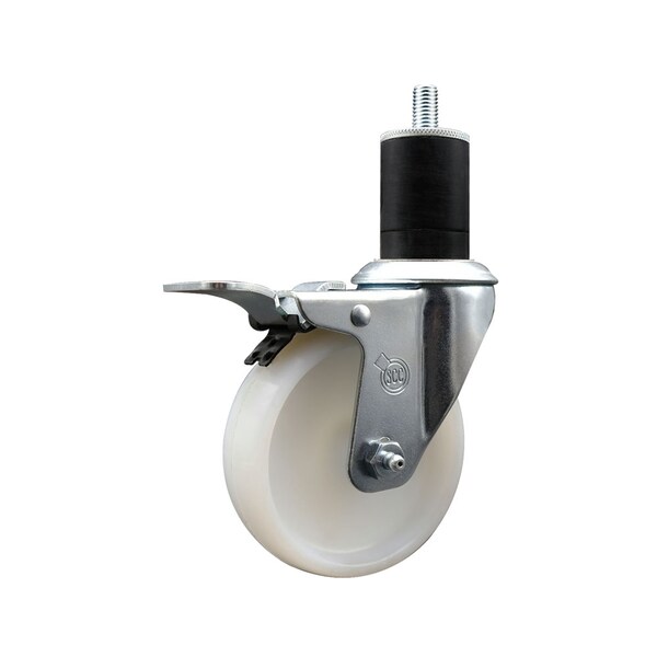 4'' Nylon Swivel 1-3/4'' Expanding Stem Caster Total Lock Brake